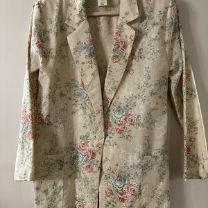 Floral Beige Women's Blazer